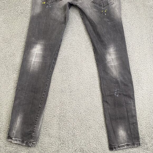 Dsquared2 Jeans Mens 30 Black Distressed Paint Splatter Slim Fit Made in Italy - Picture 15 of 15